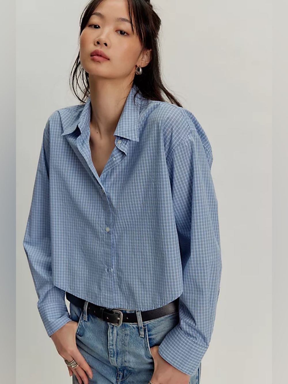 NWT Citizens Of Humanity Ana Cropped Shirt Long Sleeves Button Up Size XS